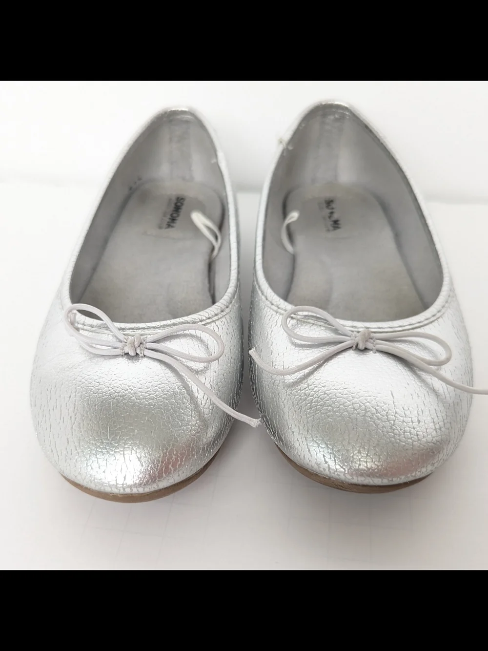 Sonoma Metallic Silver Ballet Flats with Bow